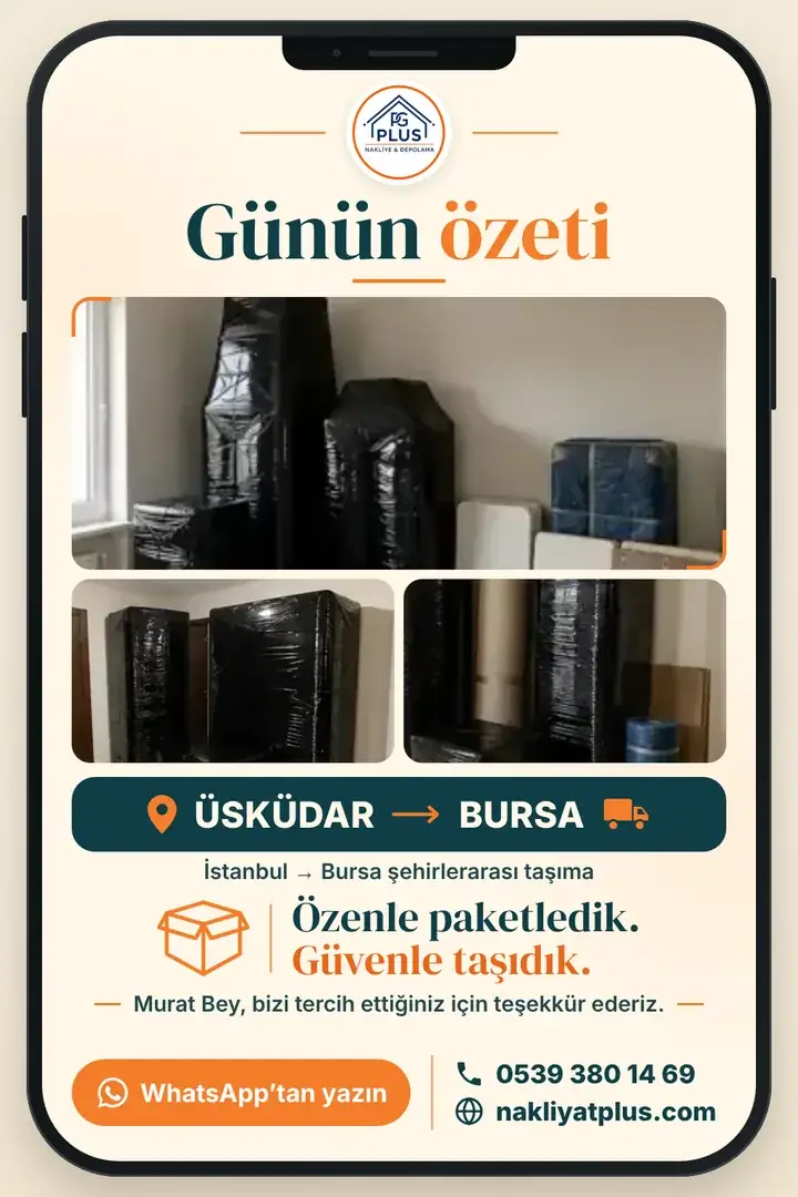 Günün özeti: Üsküdar → Bursa taşıması