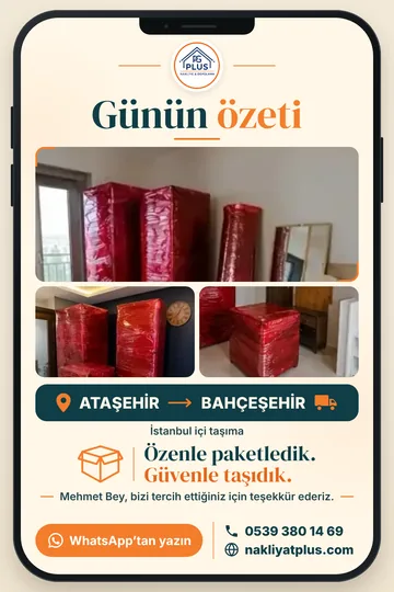 Günün özeti: Ataşehir → Bahçeşehir taşıma işi
