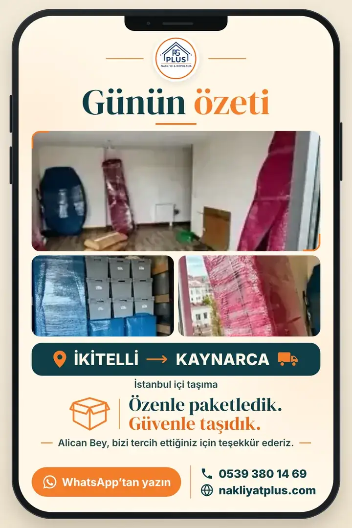 Günün özeti: İkitelli → Kaynarca taşıması