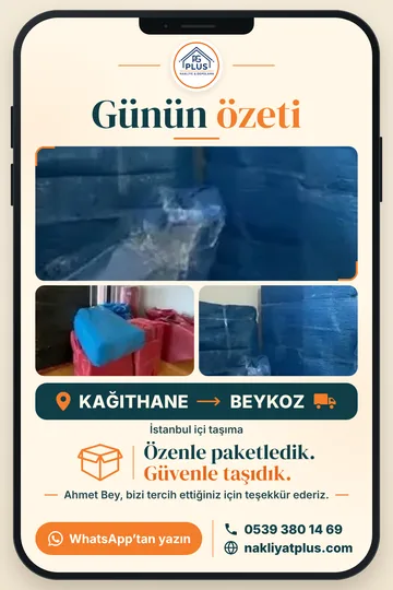 Günün özeti: Kağıthane → Beykoz taşıması