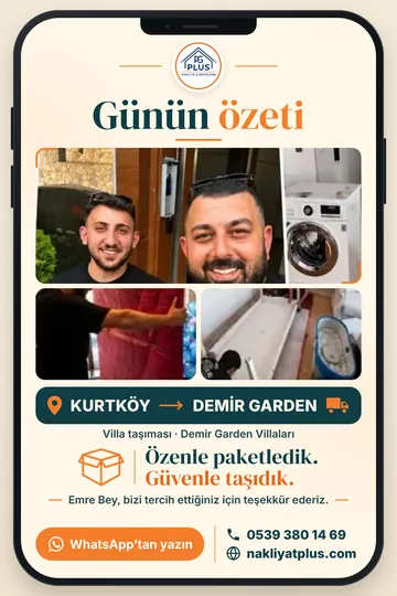 Günün özeti: Kurtköy → Demir Garden taşıması