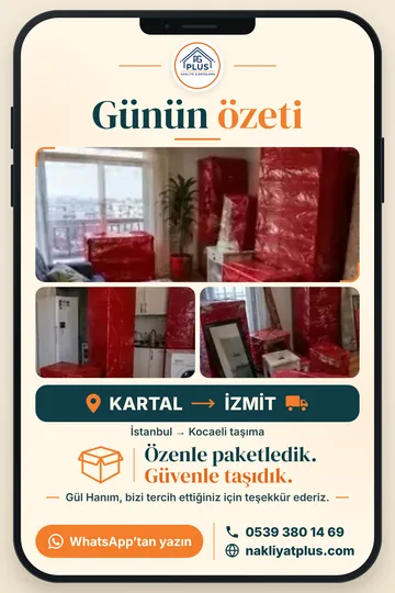 Günün özeti: Kartal → İzmit taşıması