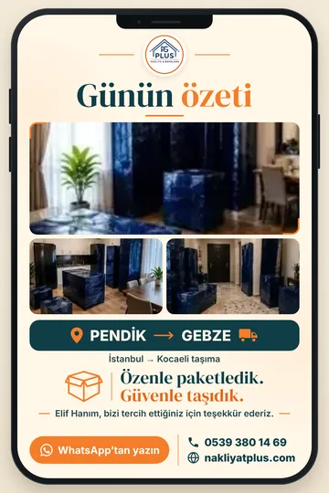 Günün özeti: Pendik → Gebze taşıması