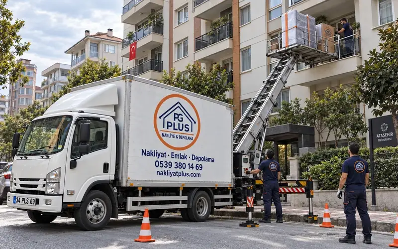 Ataşehir evden eve nakliyat; logolu taşıma aracı, temsili görsel