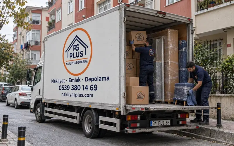 Bağcılar evden eve nakliyat; logolu taşıma aracı, temsili görsel