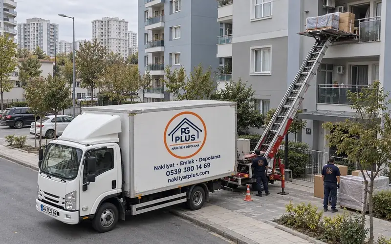 Başakşehir evden eve nakliyat; logolu taşıma aracı, temsili görsel