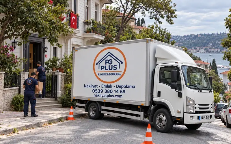 Beykoz evden eve nakliyat; logolu taşıma aracı, temsili görsel