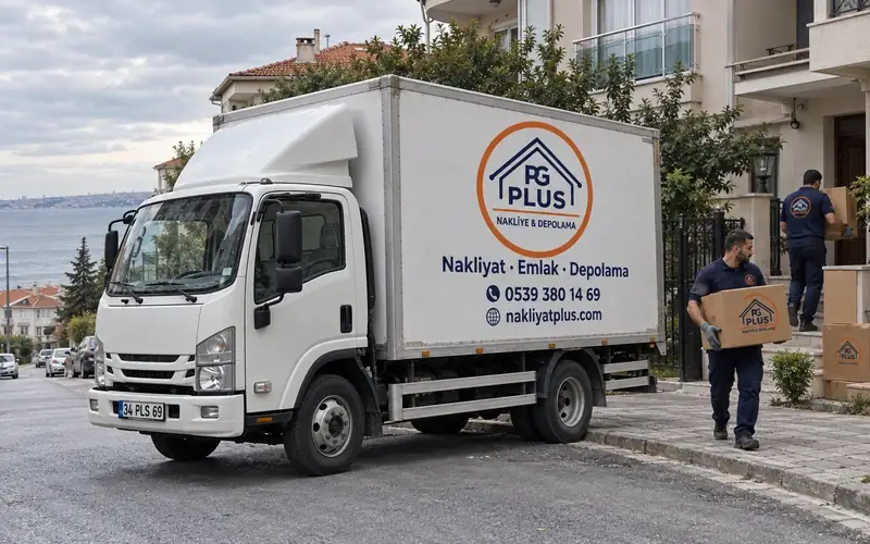 Büyükçekmece evden eve nakliyat; logolu taşıma aracı, temsili görsel