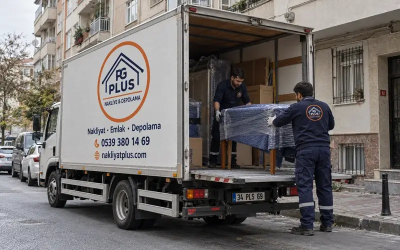 Esenler evden eve nakliyat; logolu taşıma aracı, temsili görsel