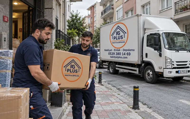 Güngören evden eve nakliyat; logolu taşıma aracı, temsili görsel