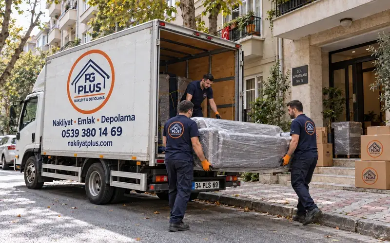 Kadıköy evden eve nakliyat; logolu taşıma aracı, temsili görsel