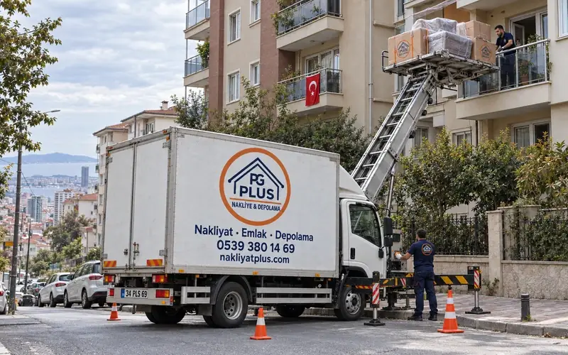 Kartal evden eve nakliyat; logolu taşıma aracı, temsili görsel