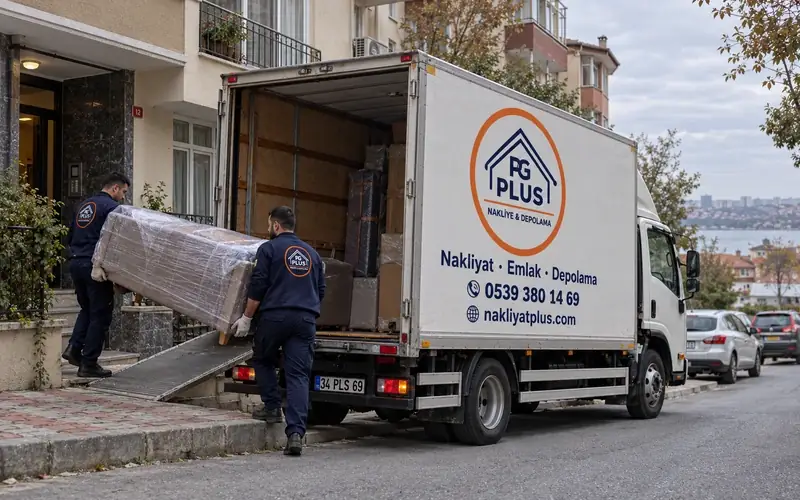 Küçükçekmece evden eve nakliyat; logolu taşıma aracı, temsili görsel