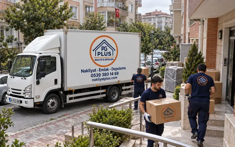 Sancaktepe evden eve nakliyat; logolu taşıma aracı, temsili görsel