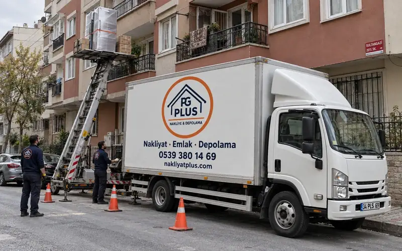 Sultangazi evden eve nakliyat; logolu taşıma aracı, temsili görsel