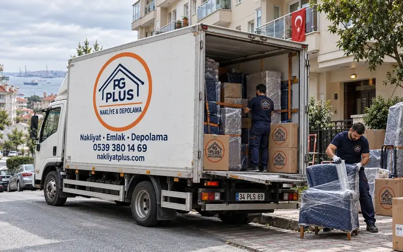 Tuzla evden eve nakliyat; logolu taşıma aracı, temsili görsel