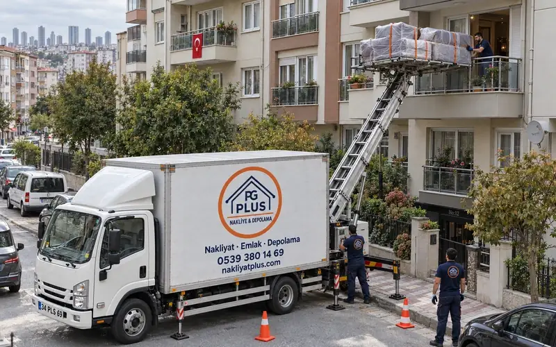 Ümraniye evden eve nakliyat; logolu taşıma aracı, temsili görsel