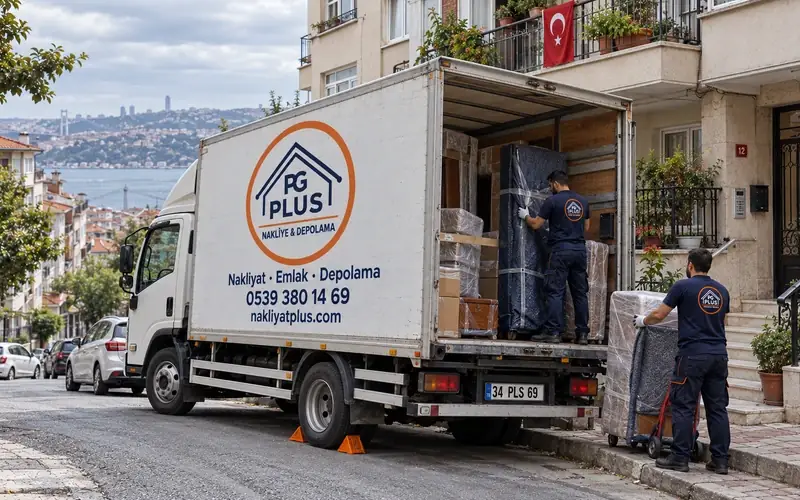 Üsküdar evden eve nakliyat; logolu taşıma aracı, temsili görsel