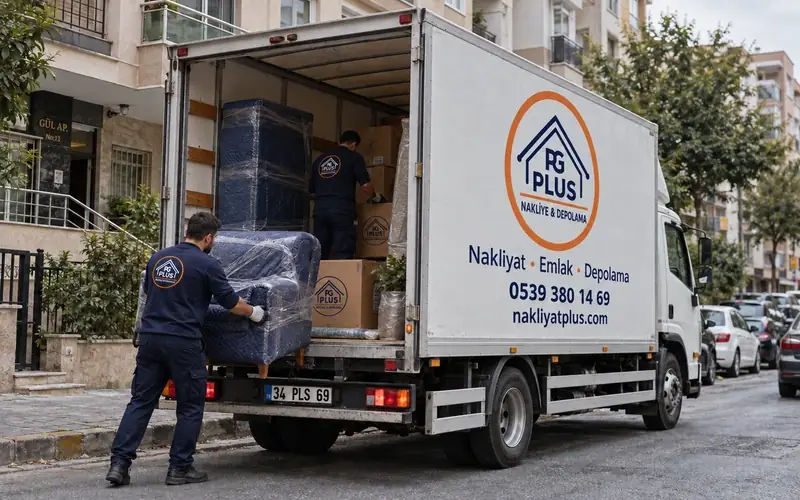 Zeytinburnu evden eve nakliyat; logolu taşıma aracı, temsili görsel