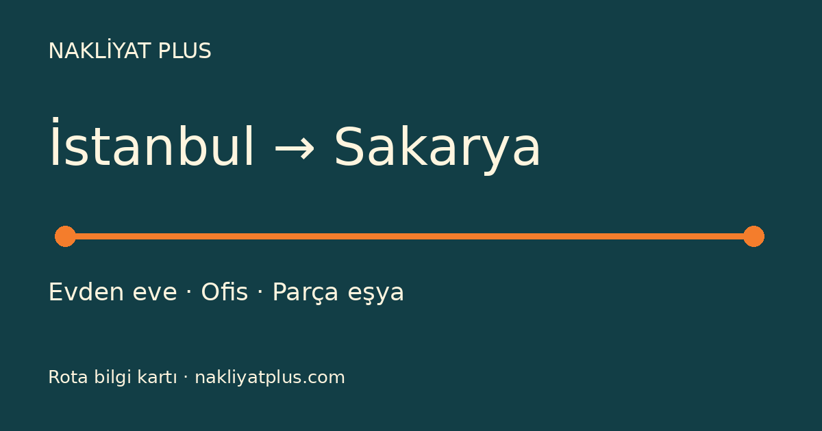 İstanbul–Sakarya rota bilgi kartı