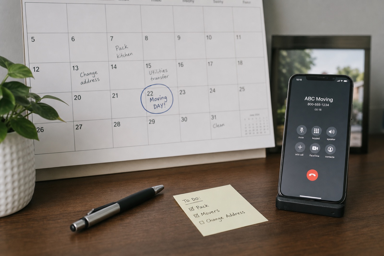 Nakliyat rezervasyonu — takvim ve telefon ile taşınma tarihi planlama